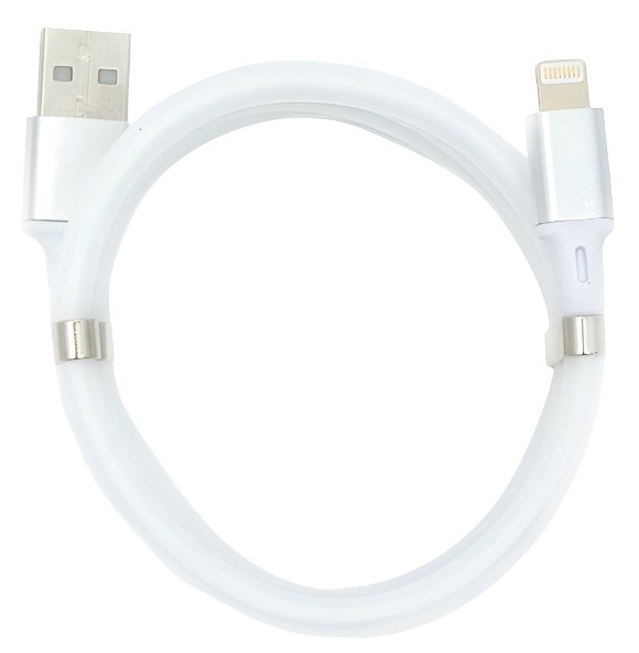 Cablu USB Helmet USB to Lightning With Magnetic Organizer 1m White (HLTCULMOWH)