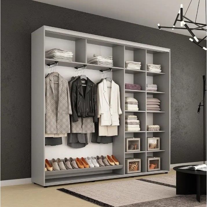 Dulap cu uşi glisante Mobildor-Lux Compact Meander 240x210 Grey (00013865)