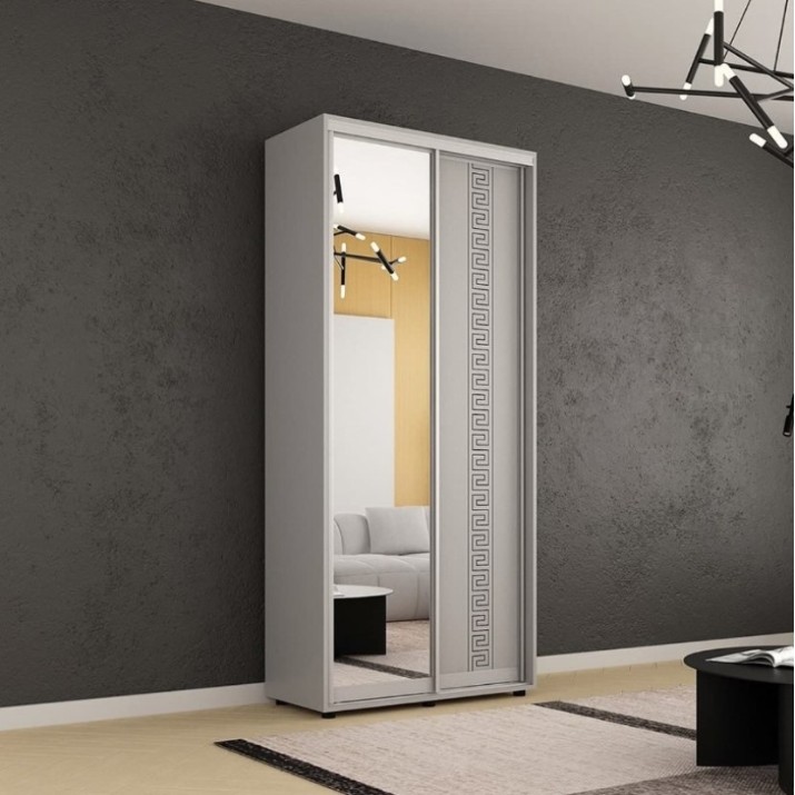 Шкаф-купе Mobildor-Lux Compact Meander/Mirror 100x210 Grey (00012902)
