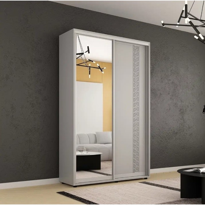 Dulap cu uşi glisante Mobildor-Lux Compact Meander/Mirror 170x240 Grey (00013079)