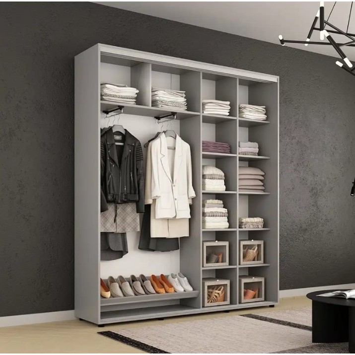 Шкаф-купе Mobildor-Lux Compact Meander/Mirror 180x210 Grey (00013184)
