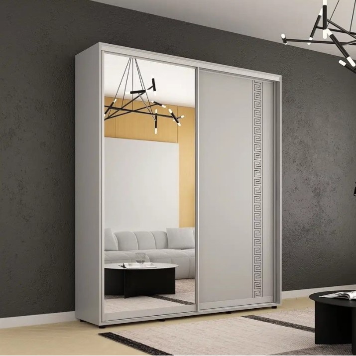 Шкаф-купе Mobildor-Lux Compact Meander/Mirror 200x230 Grey (00013193)