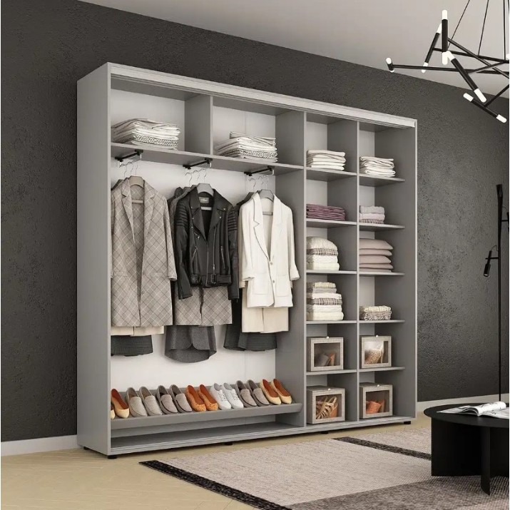 Шкаф-купе Mobildor-Lux Compact Meander/Mirror 270x200 Grey (00013327)