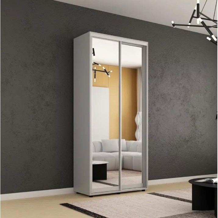 Dulap cu uşi glisante Mobildor-Lux Compact Mirror 110x200 Grey (00012983)