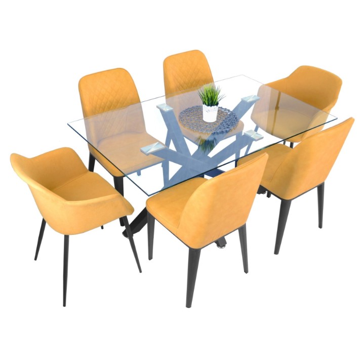 Стул Deco Aster SL-7047QB Yellow/Black (SASTR-DLK-YELBLK)
