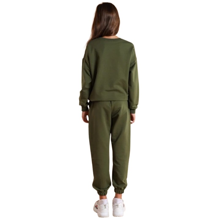 Costum sportiv pentru copii Bumbacel GTR24587K_0426A1_S96 Green, 9-10 years