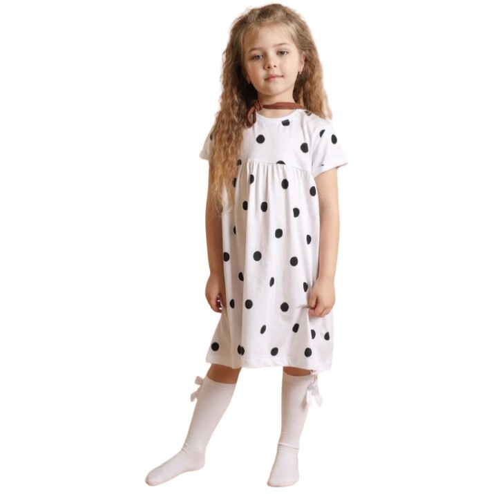 Rochie pentru copii Bumbacel GR22030K_0003_S38 White, 5-6 years