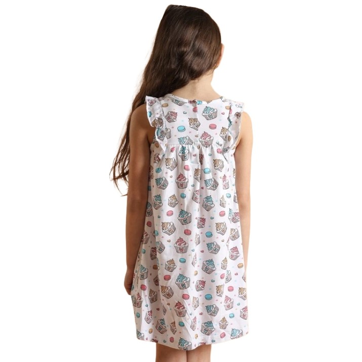 Rochie pentru copii Bumbacel GR22033K_0004_Inghetata_S27 White, 5-6 years