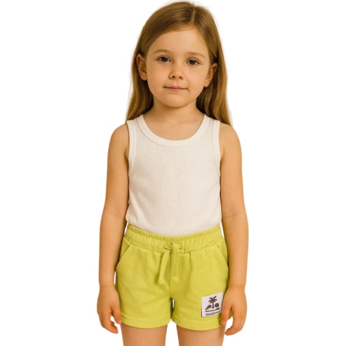 Pantaloni scurți pentru copii Bumbacel GPS7057P_0230_S26 Green, 6-7 years