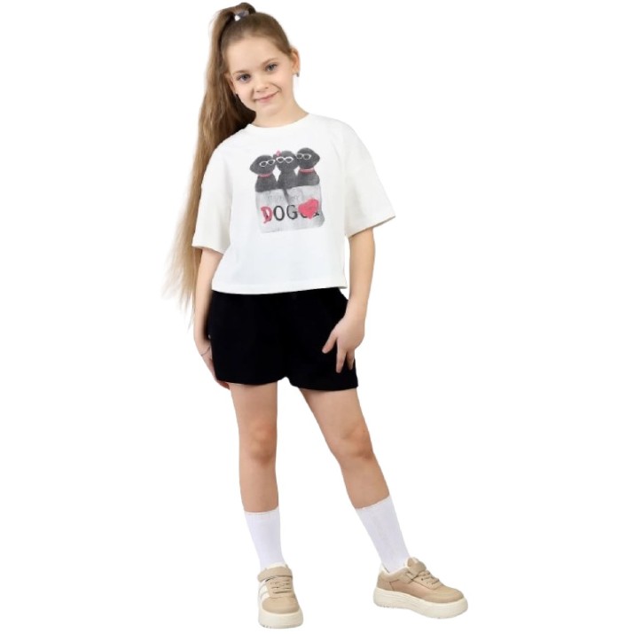 Pantaloni scurți pentru copii Bumbacel GPS70581_0303_S77 Black, 8-9 years