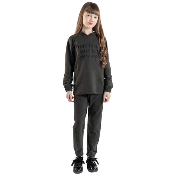 Pantaloni spotivi pentru copii Bumbacel GP24085K_0509_S76 Khaki, 12-13 years