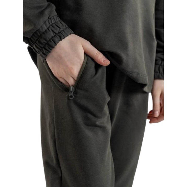 Pantaloni spotivi pentru copii Bumbacel GP24085K_0509_S76 Khaki, 12-13 years