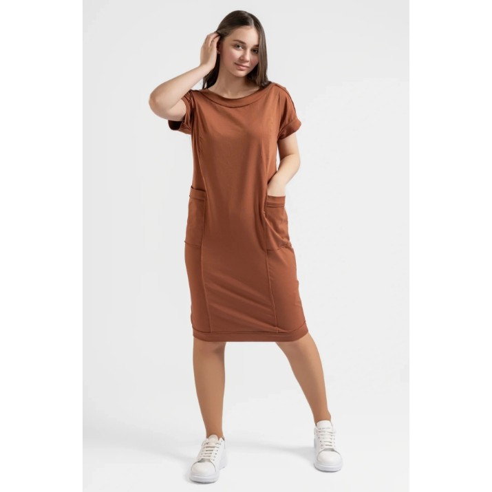 Rochie dame Bumbacel WR5005_Brown_M5 Brown, s.XXL
