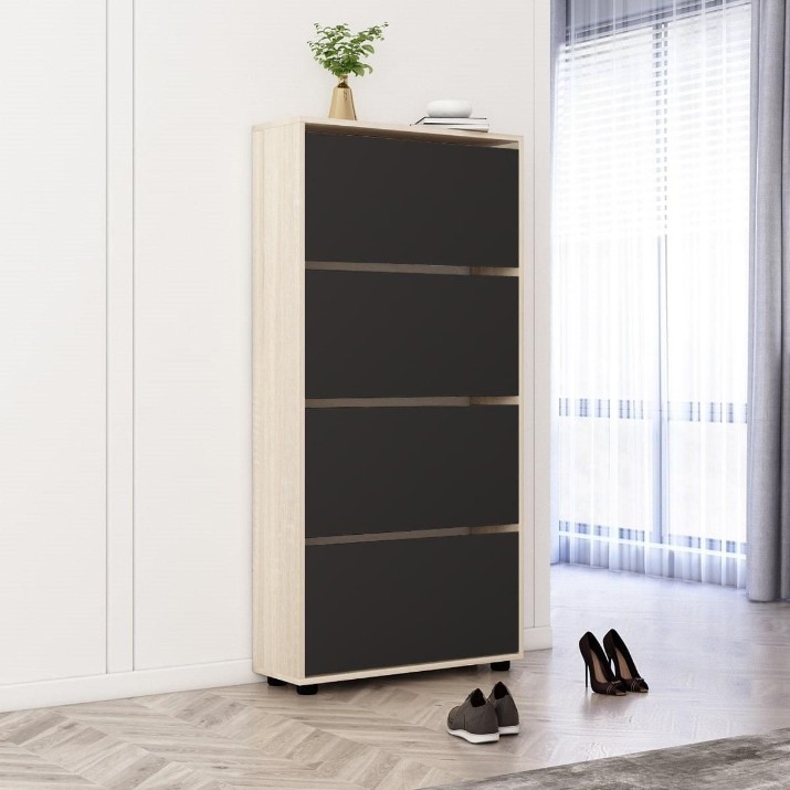 Обувница Mobildor-Lux Leo 80x27x164 Oak Sonoma/Anthracite (00013495)