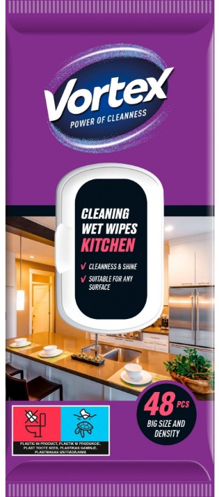 Салфетки влажные для уборки Vortex Kitchen 48pcs