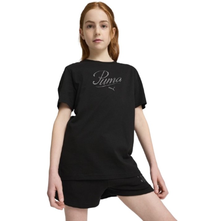 Tricou pentru copii Puma Ess Script Puma Black, s.152