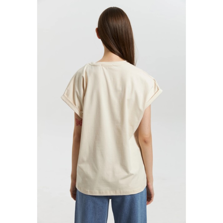 Женская футболка Bumbacel WT4098_0105-A3_S5 Cream, s.S