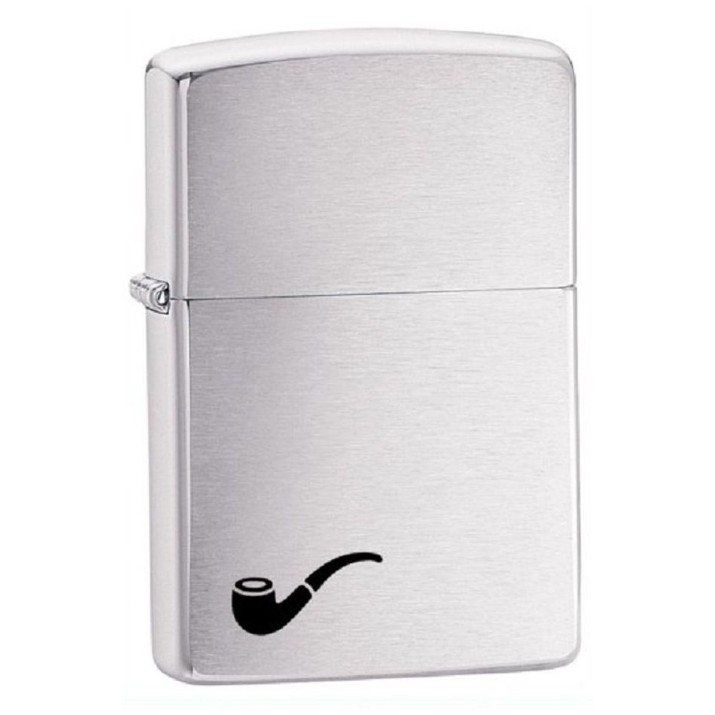 Зажигалка Zippo 200 PL Brushed Chrome Pipe lighter Silver
