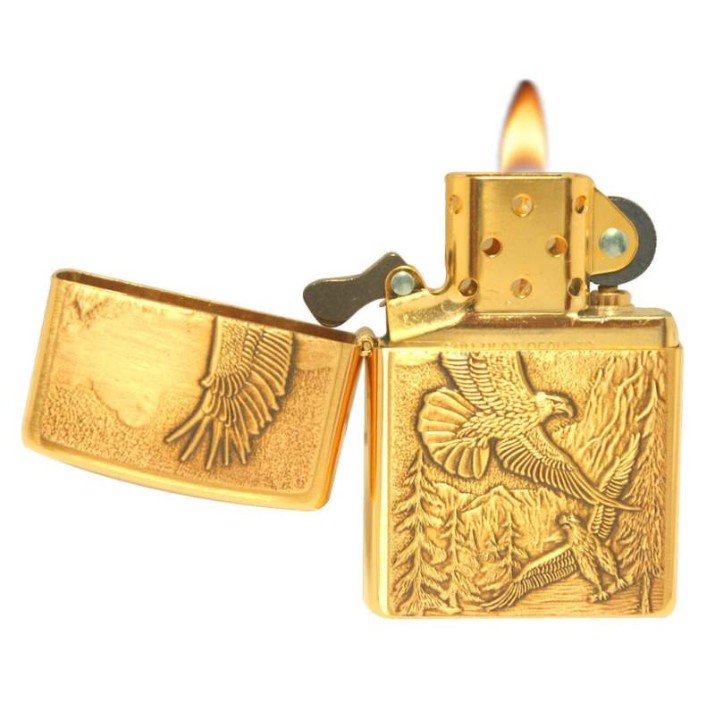 Brichetă Zippo 20854 Eagle Emblem Brushed Brass
