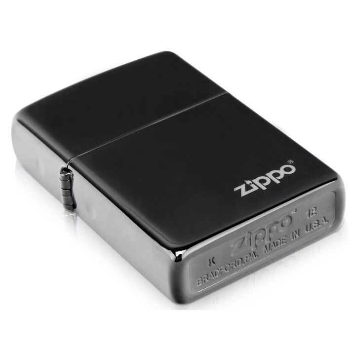 Зажигалка Zippo 24756ZL Ebony w/ Zippo Logo-Laser