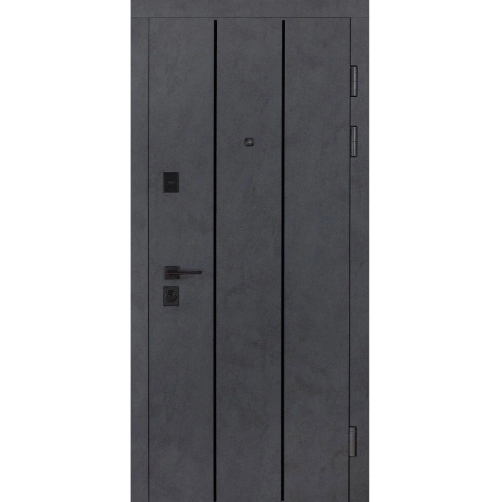 Uşă de exterior Булат Ультра 535 Beton Anthracite/Beton Snow 950mm Left