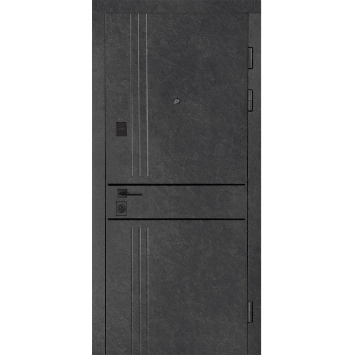 Uşă de exterior Булат Ультра 539/237 Mamba Morion/Rustic Avignon Blanc 850mm Left