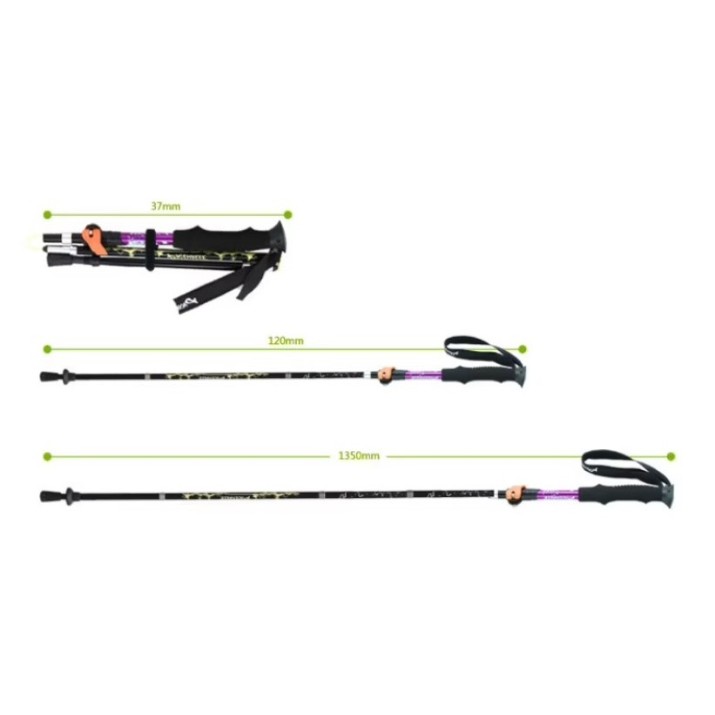 Băț de trekking Paceleader Trekking Pole AT15 Black
