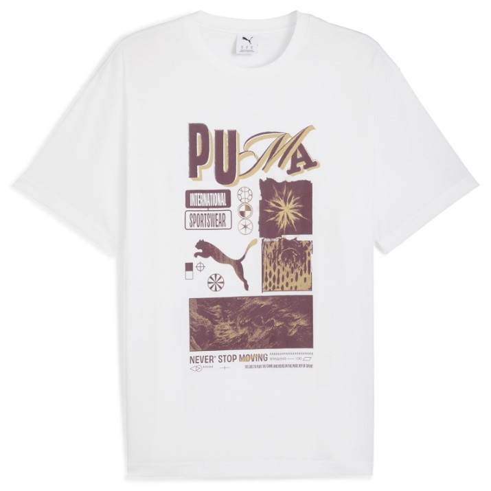 Tricou bărbătesc Puma Graphic Sportswear Relaxed Puma White, s.XL