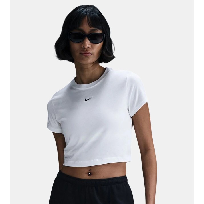 Женская футболка Nike W Nsw Nk Chll Knt Crp White/Black, s.XL