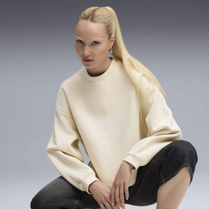 Женская толстовка Puma Wardrobe Ess Oversized Crew Alpine Snow, s.M
