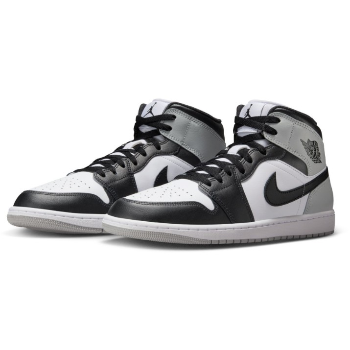 Bocanci pentru bărbați Nike Air Jordan 1 Mid White/Light Smoke Grey/Black, s.46