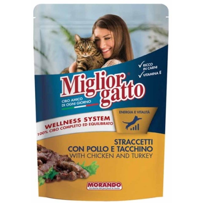 Влажный корм для кошек Morando Miglior Gatto Chicken & Turkey 24x100g