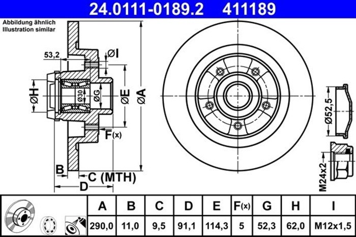 Тормозной диск MOTAQUIP 24.0111-0189.2