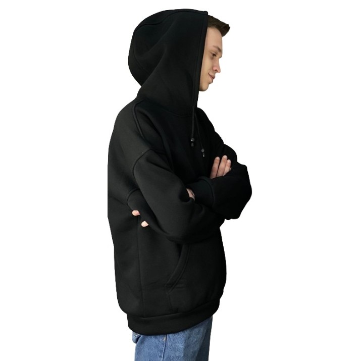 Hanorac pentru bărbați Soling Oversized Black Sweatshirt, s.XL