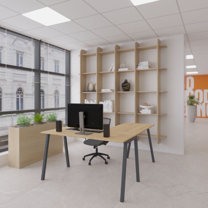 Poliţă suspendată Deco Akita 100x60 Oak Sonoma/Black (T8AK1006-C01K01)