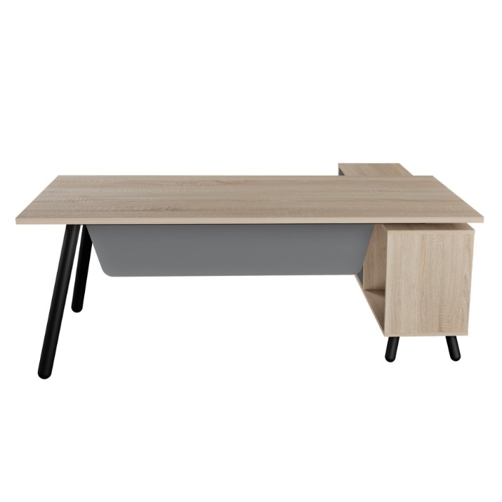 Письменный стол Deco Fusion + Box Left 180x80/155x40 Oak Sonoma/Anthracite (T2FBS1808)