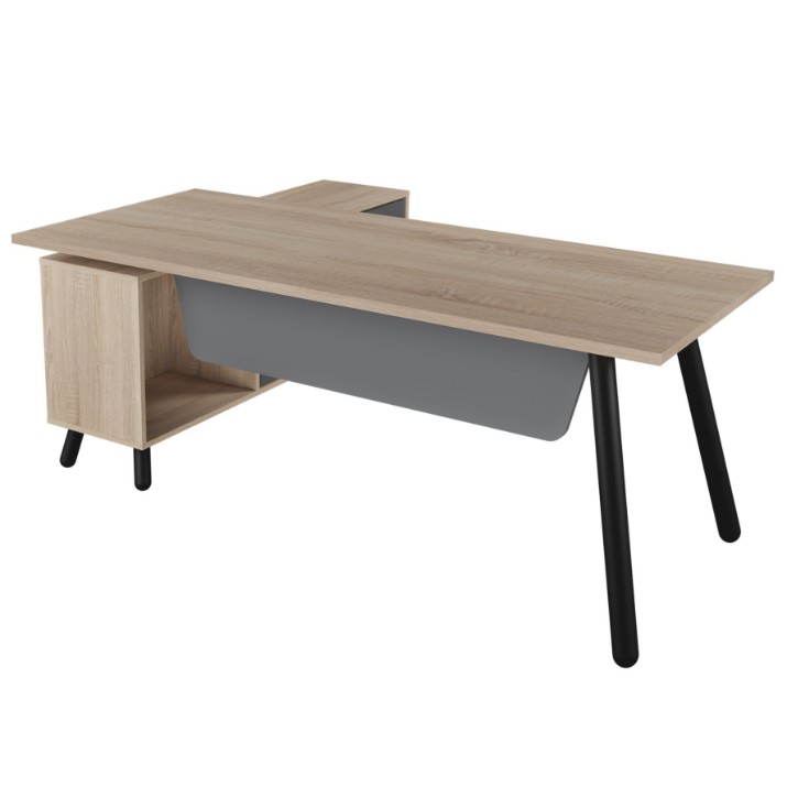 Masa de birou Deco Fusion + Box Right 180x80/155x40 Oak Sonoma/Anthracite (T2FBD1808)