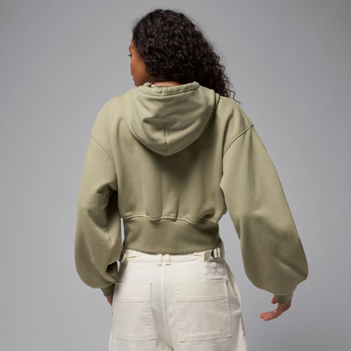 Hanorac damă Nike W Jordan Flt Flc Ft Fz Mod Crop Medium Khaki/Thermal Green, s.XL