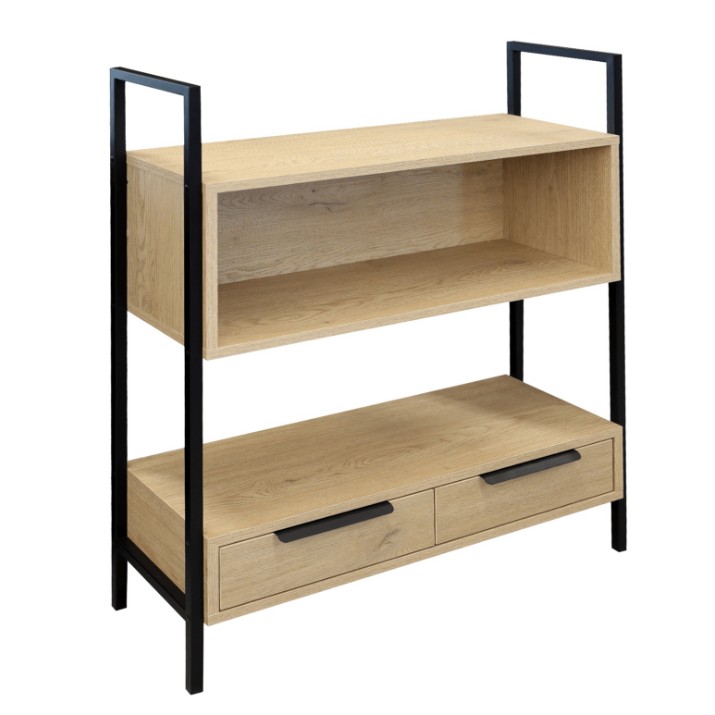 Стеллаж Deco Torro 2 + Box 84x30x105 Oak Sonoma/Black (S2TR2ND)
