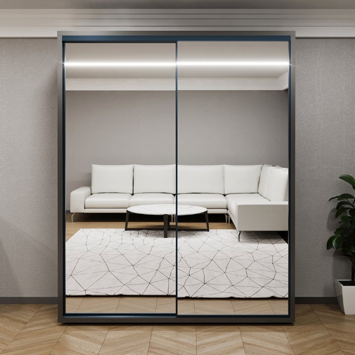 Dulap cu uşi glisante Bayro Parma 1800x2250x600 Anthracite (606509)