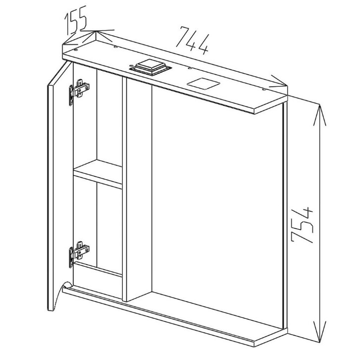 Шкаф с зеркалом Bayro Elara 750x750 L (122194)