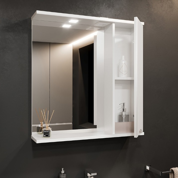 Шкаф с зеркалом Bayro Elara 750x750 R (122195)