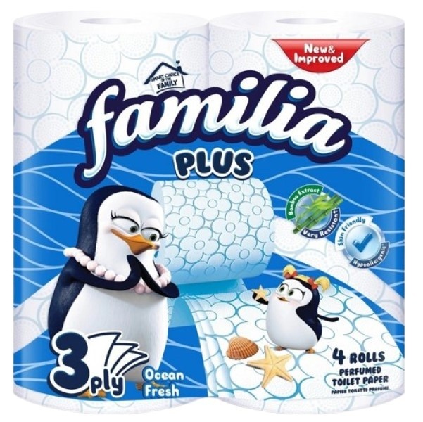 Туалетная бумага Familia Ocean Fresh 3 plies 4 rolls