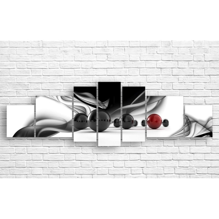 Картина ArtDesign Black and red balls 223x70cm (A-10168)