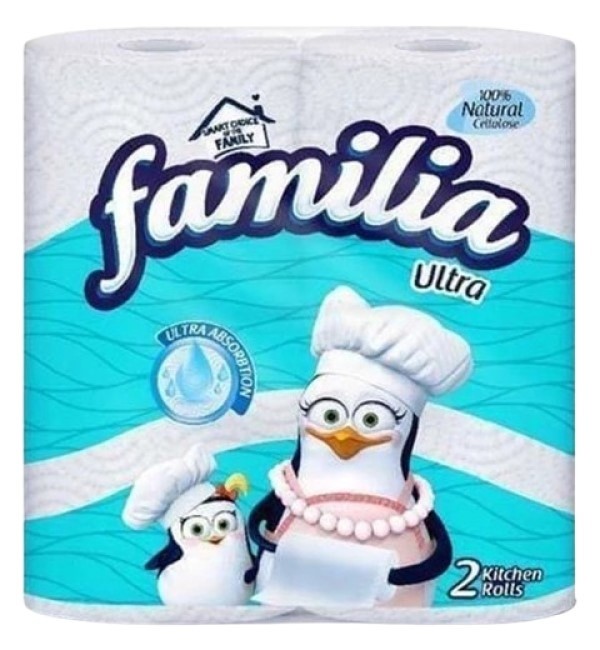 Бумажные полотенца Familia Plus 3 слоя 2 рулона