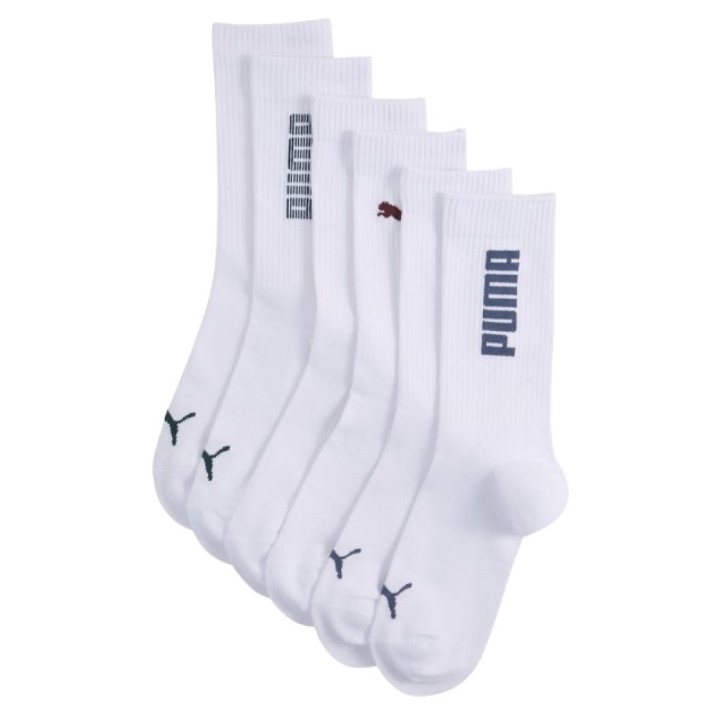 Сiorapi pentru copii Puma Unisex Rib Logo Crew 3P White/Various Logo Colors, s.35-38