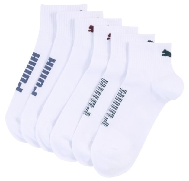 Сiorapi pentru copii Puma Unisex Rib Logo Quarter 3P White/Various Logo Colors, s.35-38
