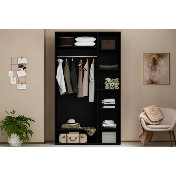 Dulap cu uşi glisante Nex Home Mirror 140x60x240cm Carbon (NX-00001754)