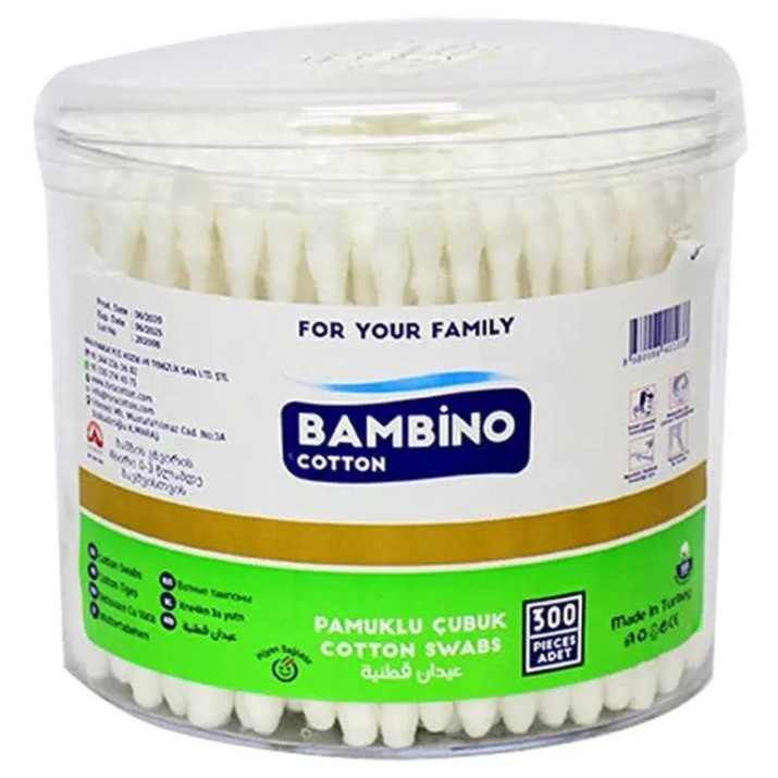 Ватные палочки Bambino Baby Cotton 300pcs