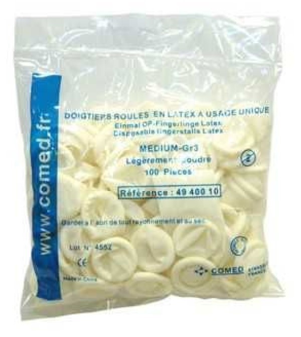 Degetar medicinal Comed Latex Finger 100pcs